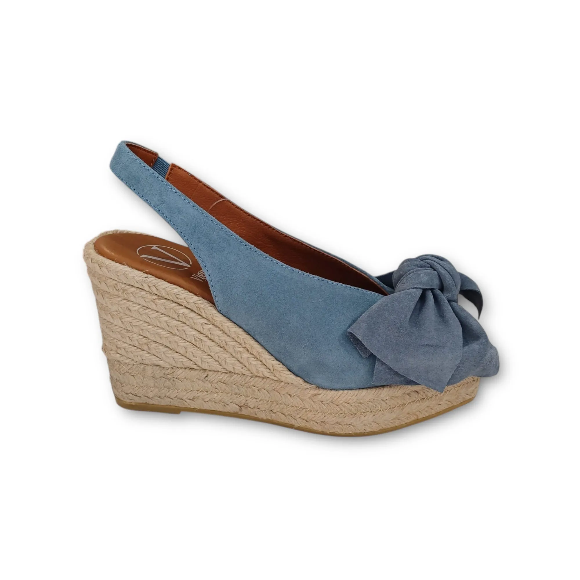 Viguera High Peep Toe Suede Espadrille Wedge Sandals