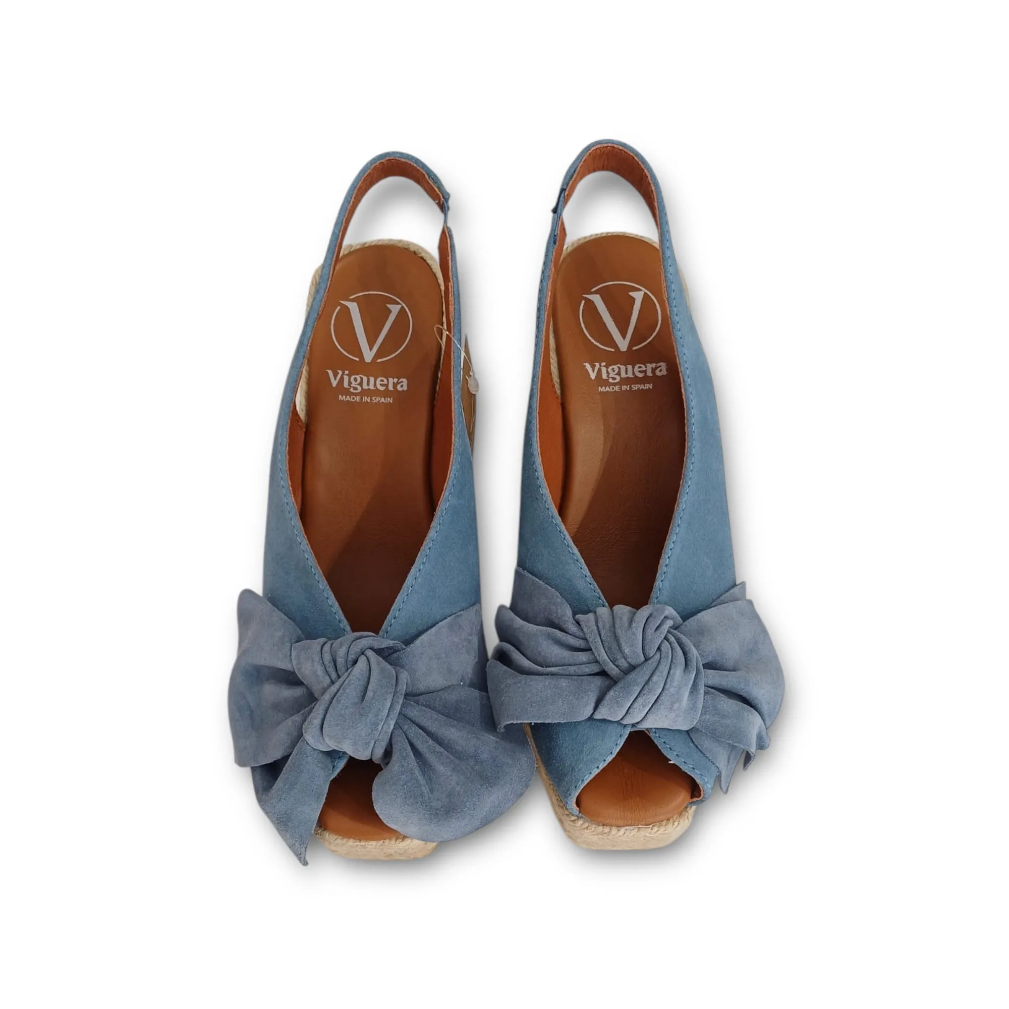 Viguera High Peep Toe Suede Espadrille Wedge Sandals