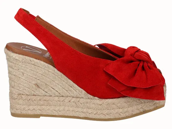 Viguera High Peep Toe Suede Espadrille Wedge Sandals