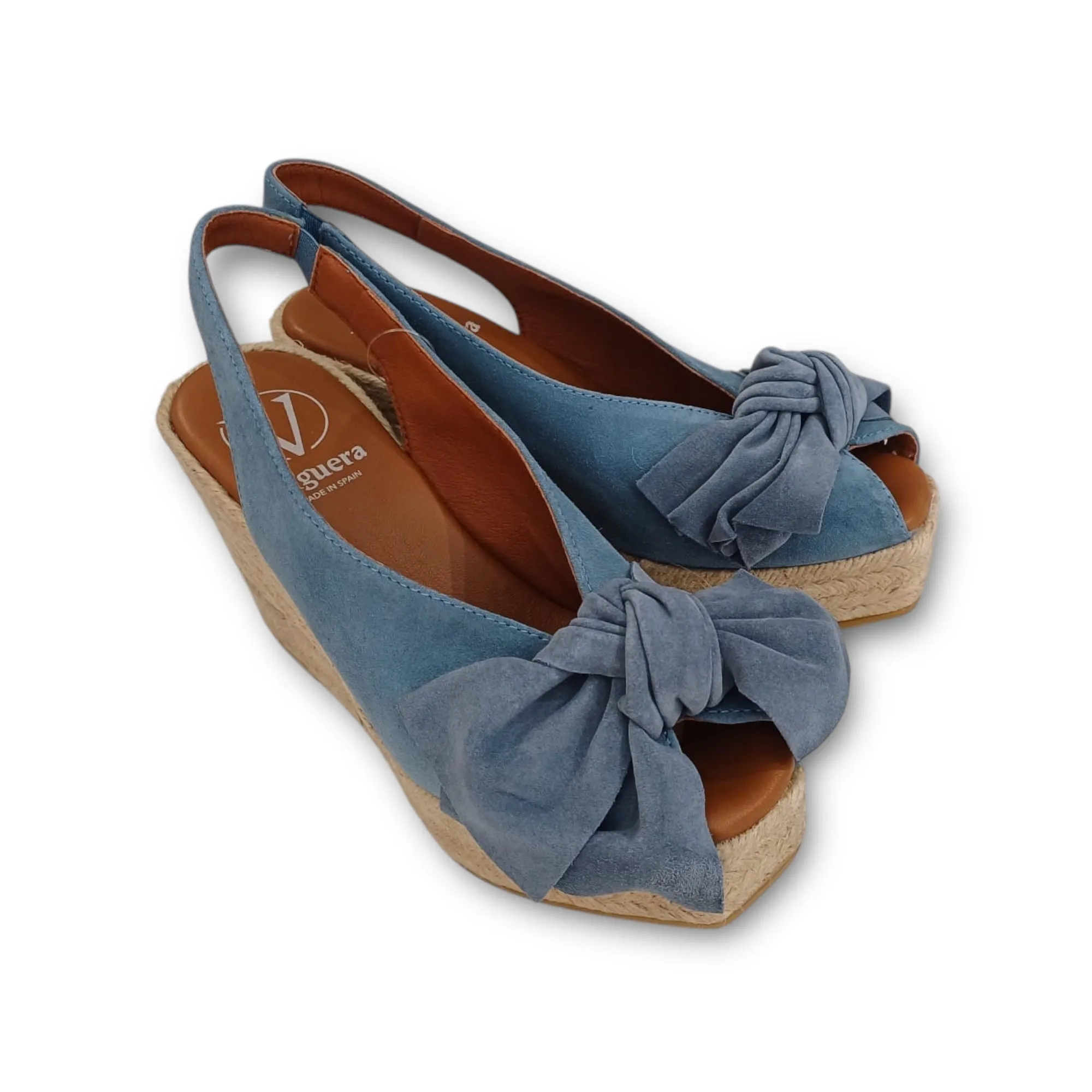Viguera High Peep Toe Suede Espadrille Wedge Sandals