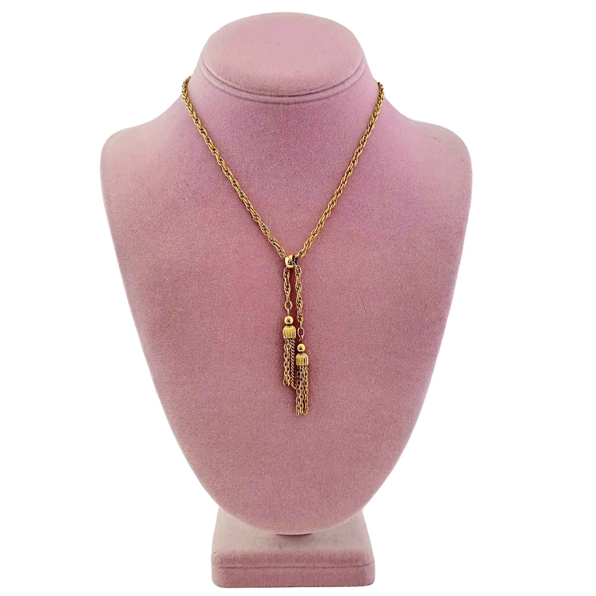 Vintage Petite Gold Tassel Necklace