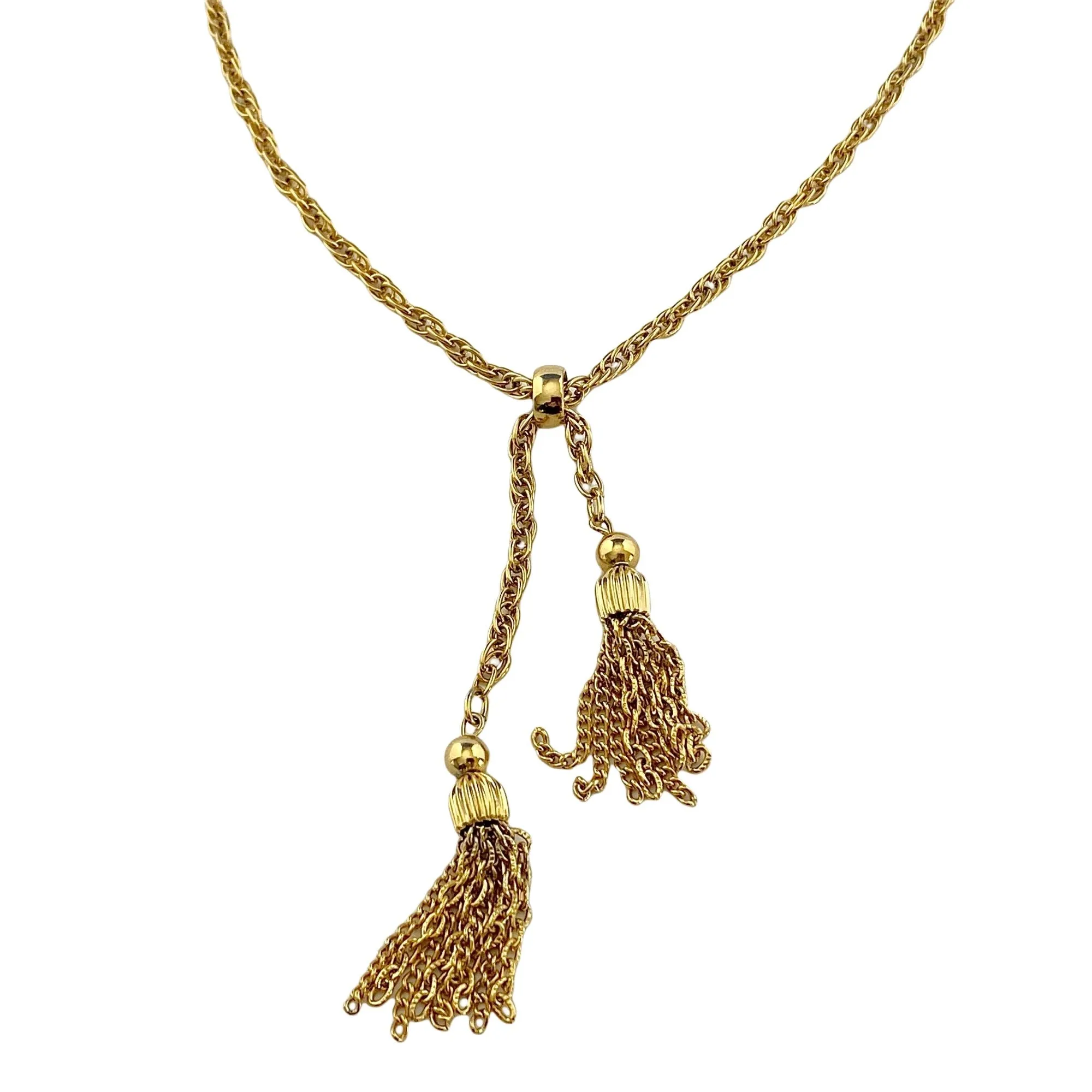 Vintage Petite Gold Tassel Necklace