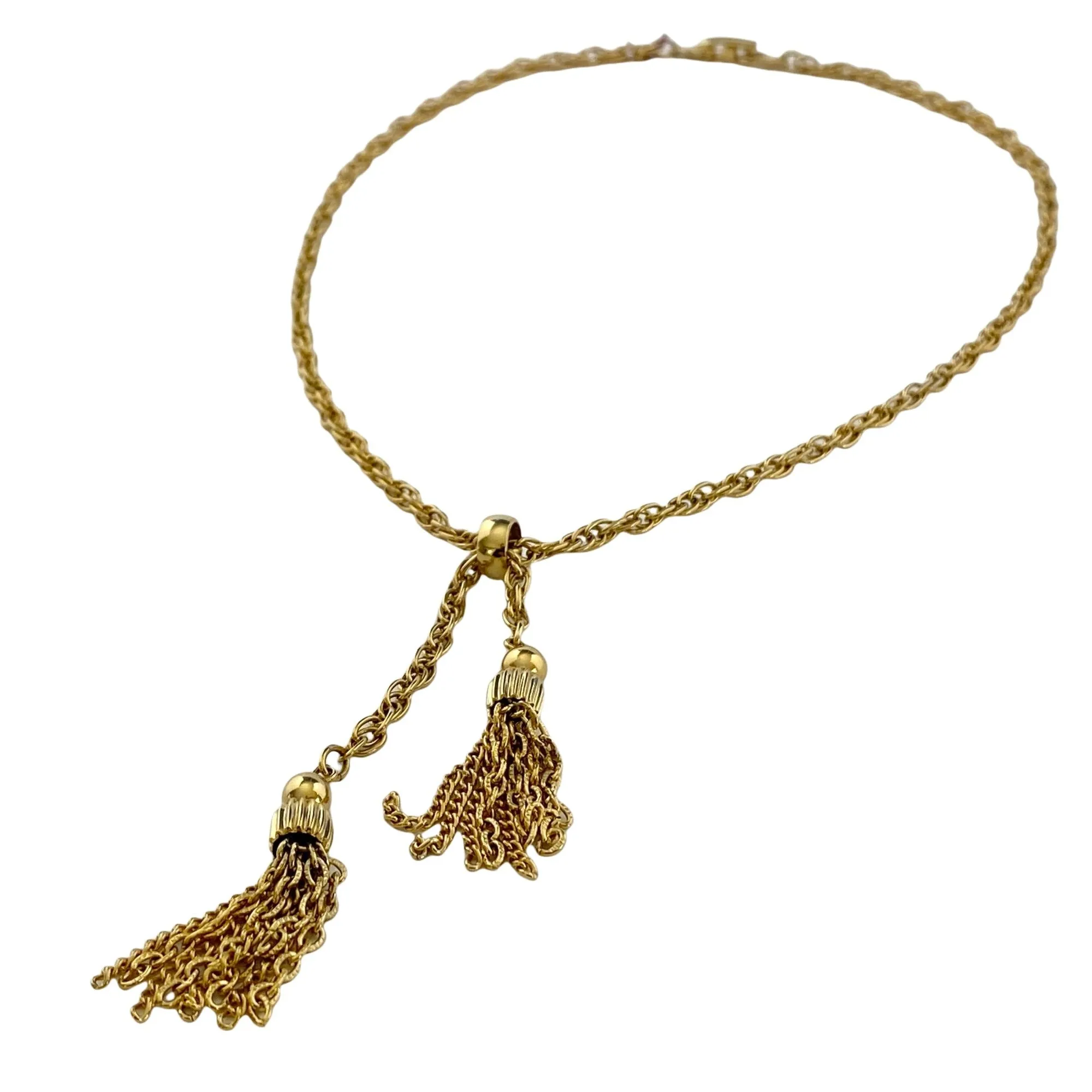 Vintage Petite Gold Tassel Necklace