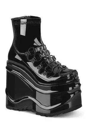 WAVE-110 Ankle Boot | Black Patent