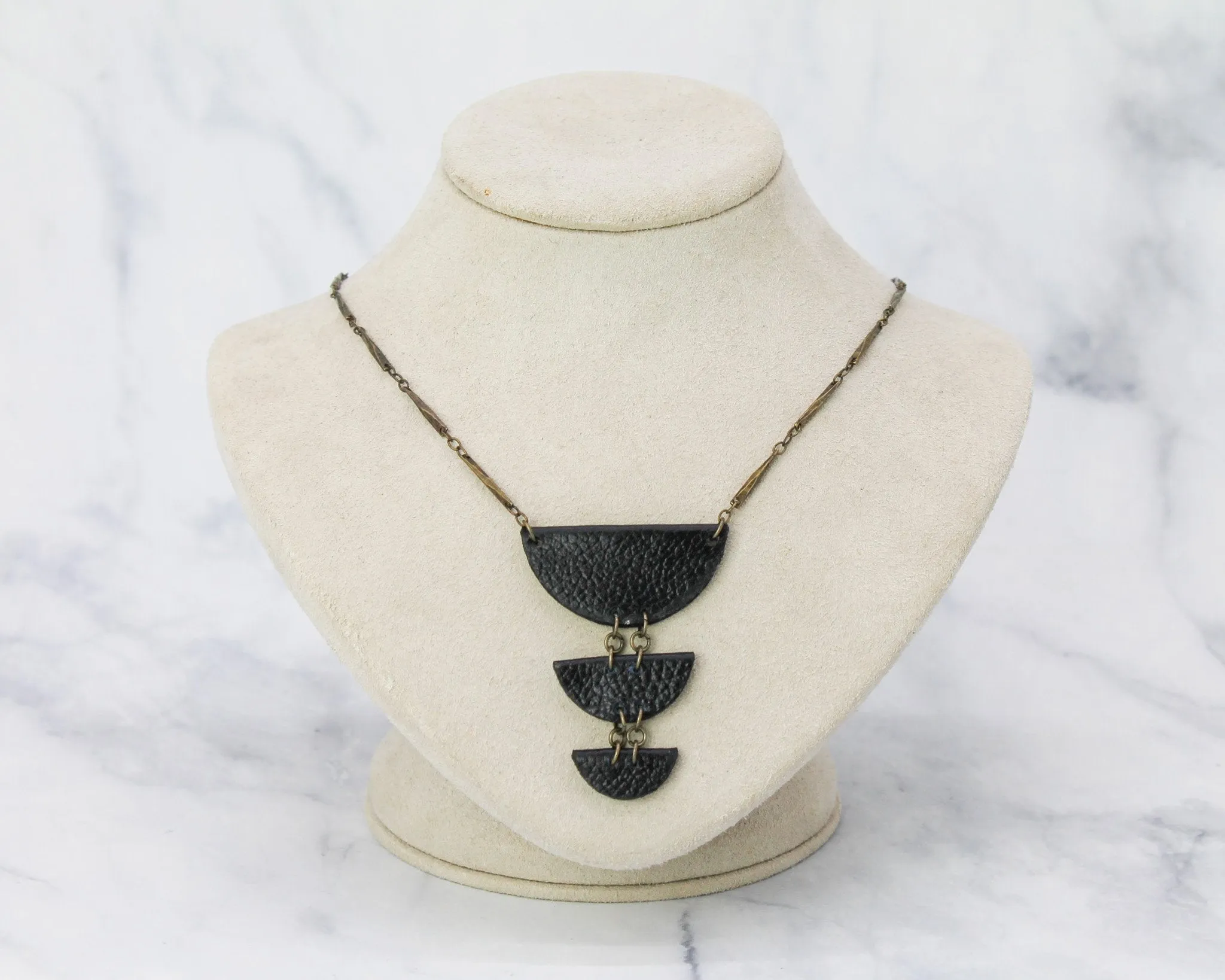 Wedge Drop Necklace Black