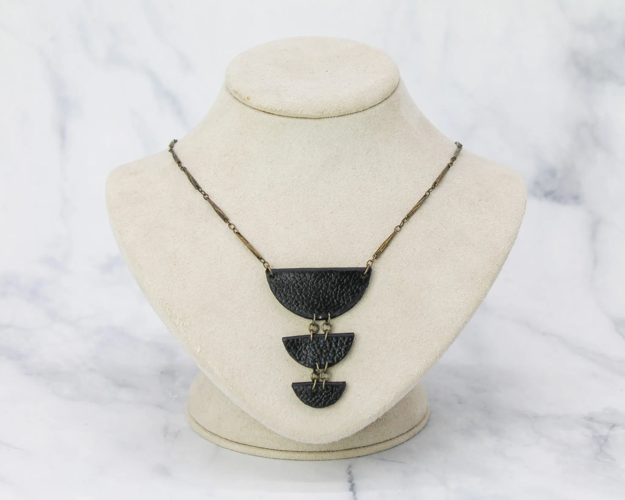 Wedge Drop Necklace Black