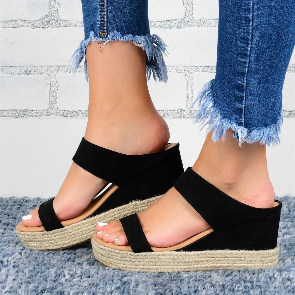 Wedge Heel Casual Sandals Hollow Platform Slippers