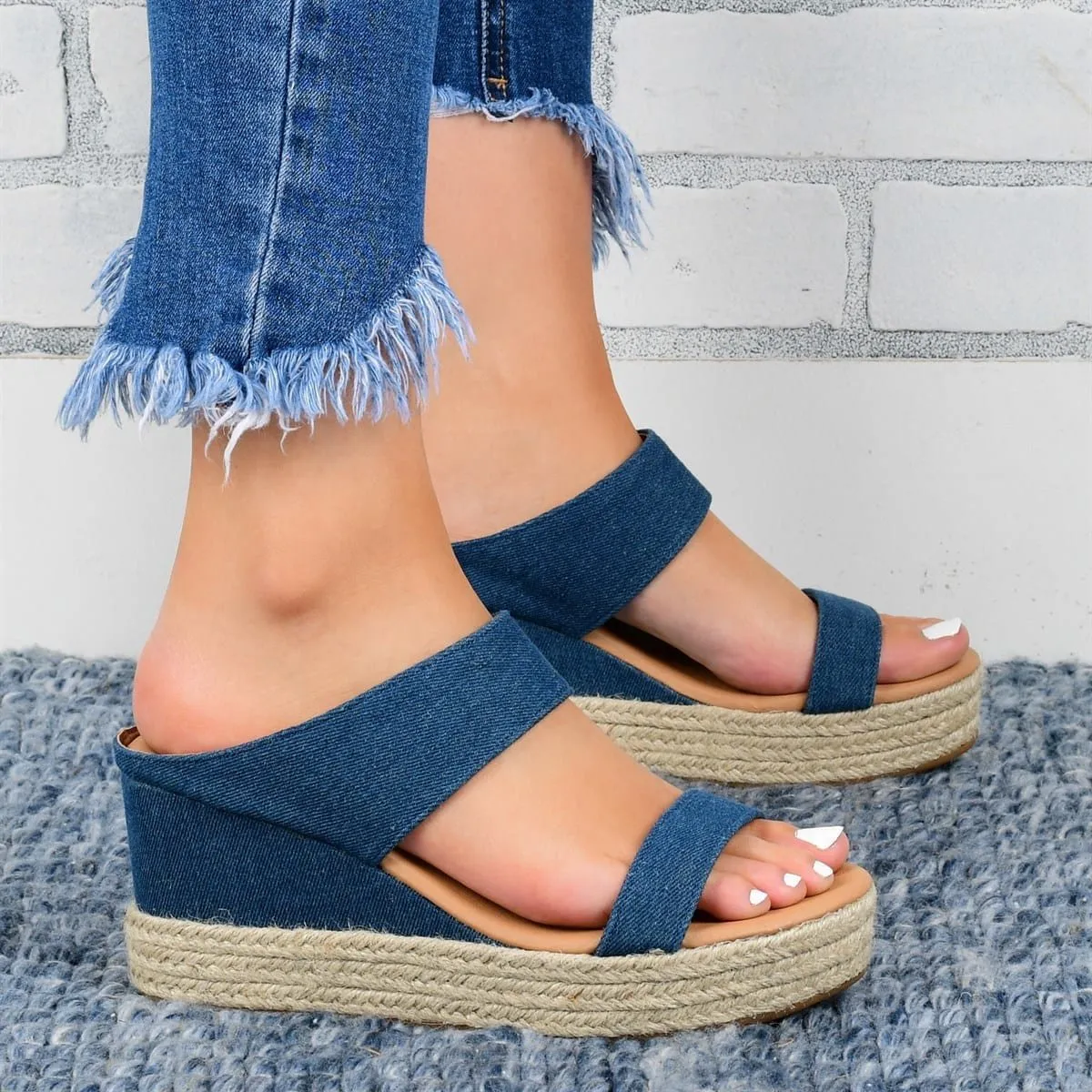 Wedge Heel Casual Sandals Hollow Platform Slippers