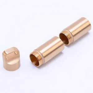 Weimian Pill Fob 2 Compartments Solid Brass Metal Outdoor Travel Small Waterproof Container Organizer Dry Storage Bottle Keychain Holder Hiking Camping EDC Case