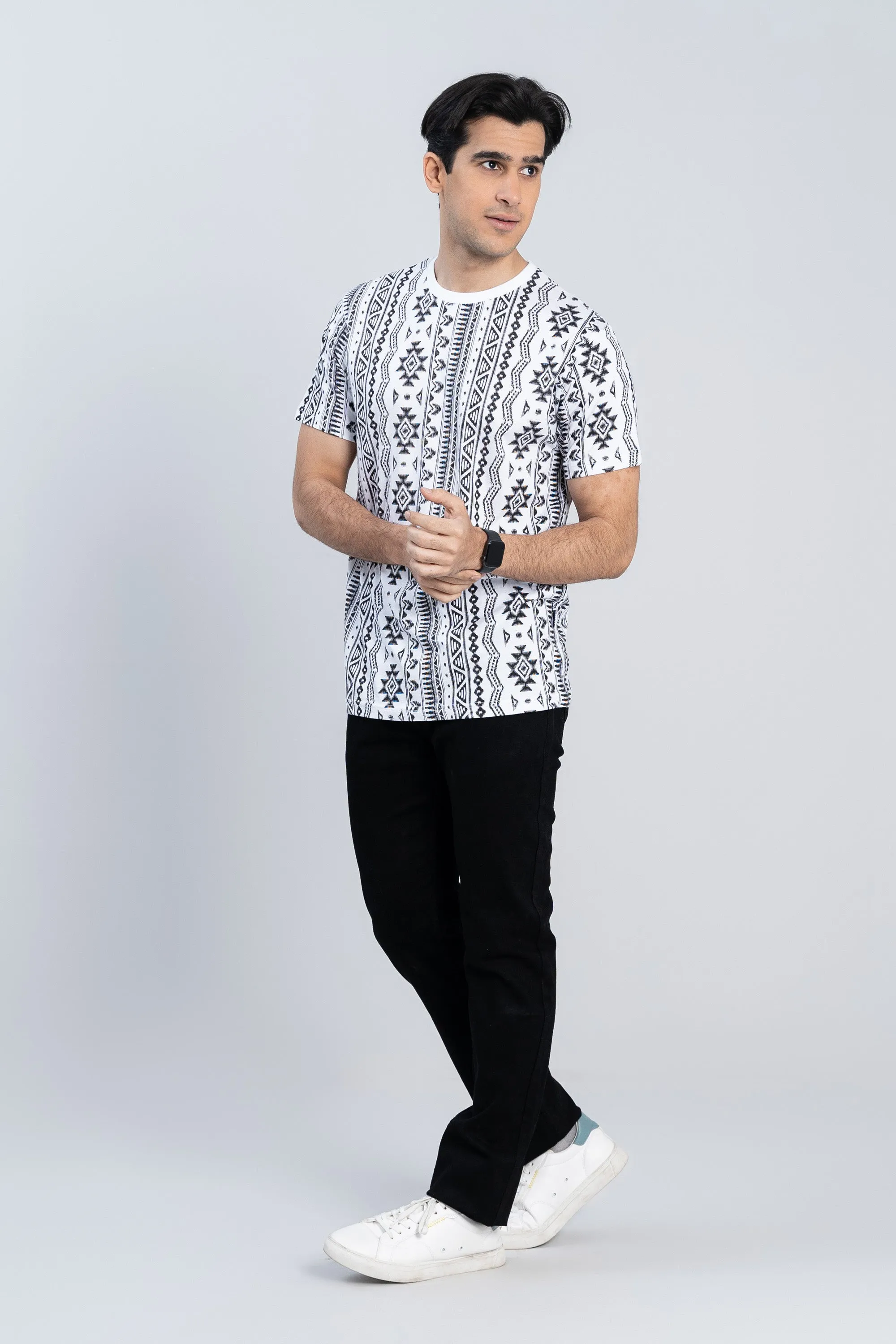 White Roatry Printed T-Shirt