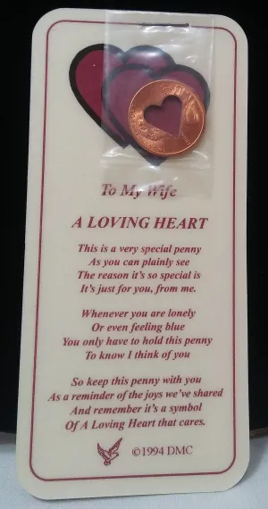 WIFE HEART COIN & BOOKMARK