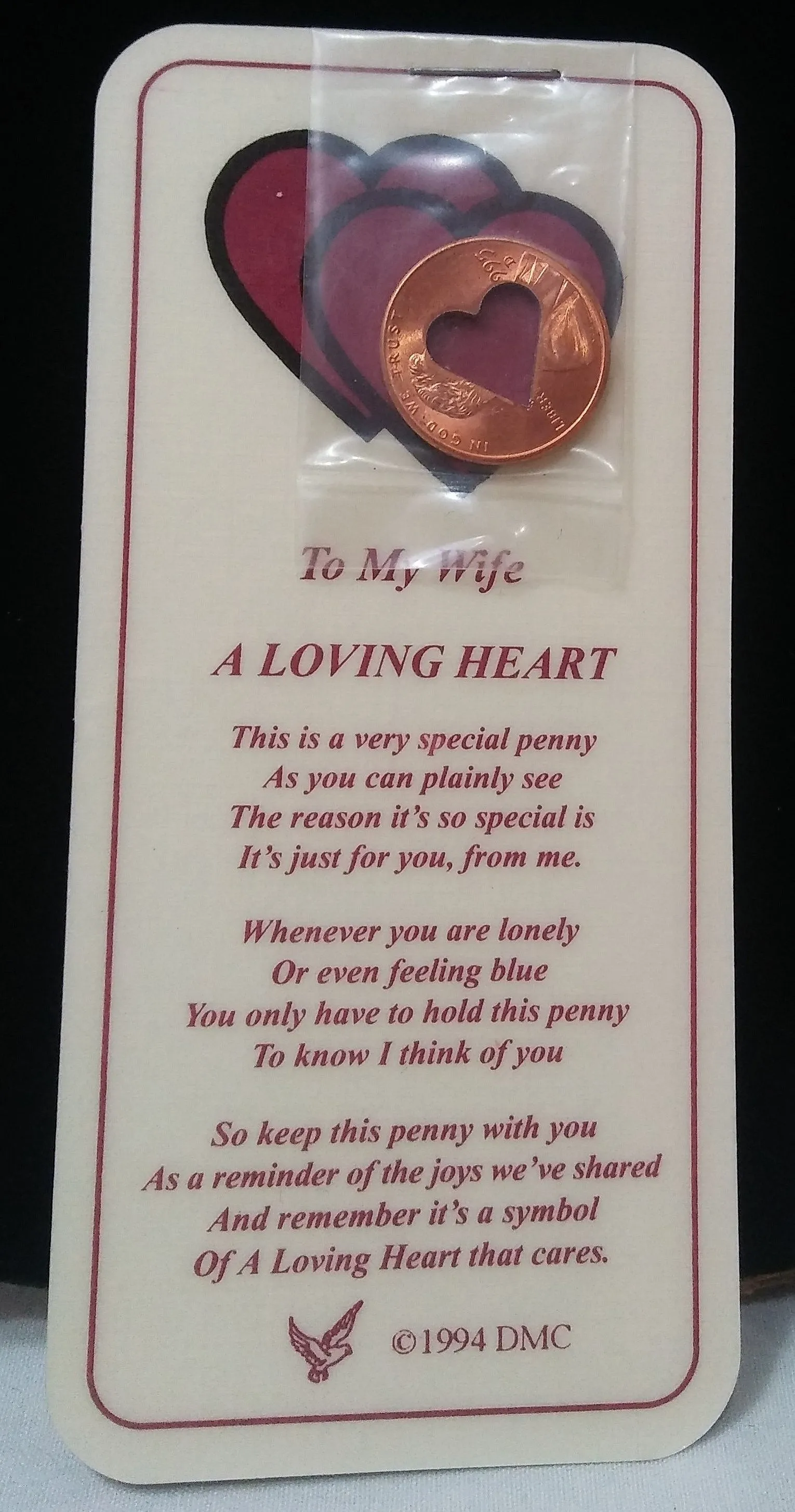 WIFE HEART COIN & BOOKMARK