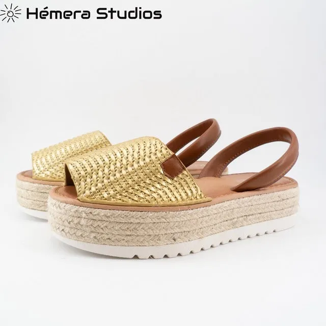Woman sandals 2020 Summer MENORQUINA ESPARTOS buckle platform espadrille wedge beach open animal print multicolor