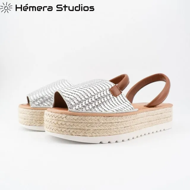 Woman sandals 2020 Summer MENORQUINA ESPARTOS buckle platform espadrille wedge beach open animal print multicolor