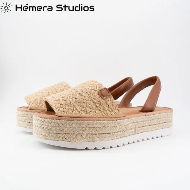 Woman sandals 2020 Summer MENORQUINA ESPARTOS buckle platform espadrille wedge beach open animal print multicolor