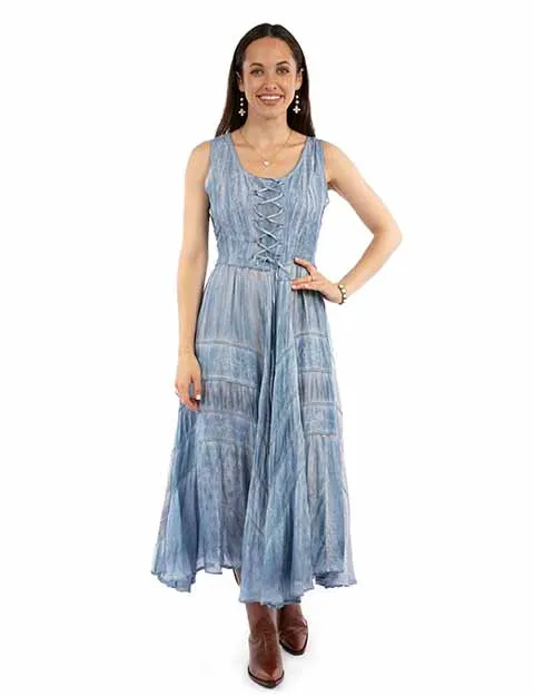 Women's Honey Creek Collection Dress: Tier Panels With Scrolling Tie Dye and Rust