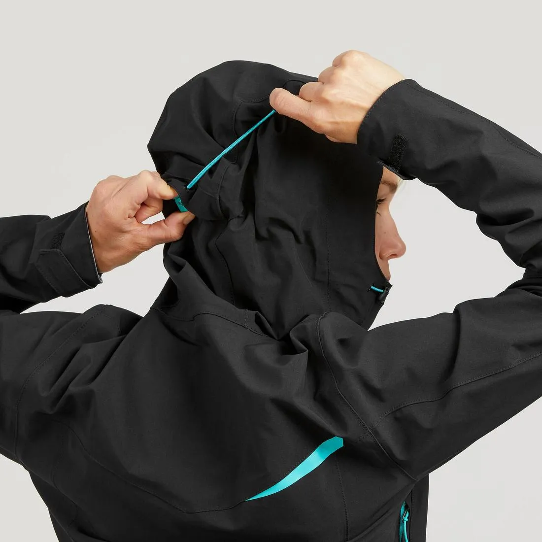 Women's waterproof MH500 mountain hiking jacket - Black