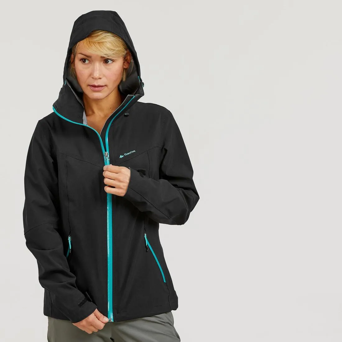 Women's waterproof MH500 mountain hiking jacket - Black