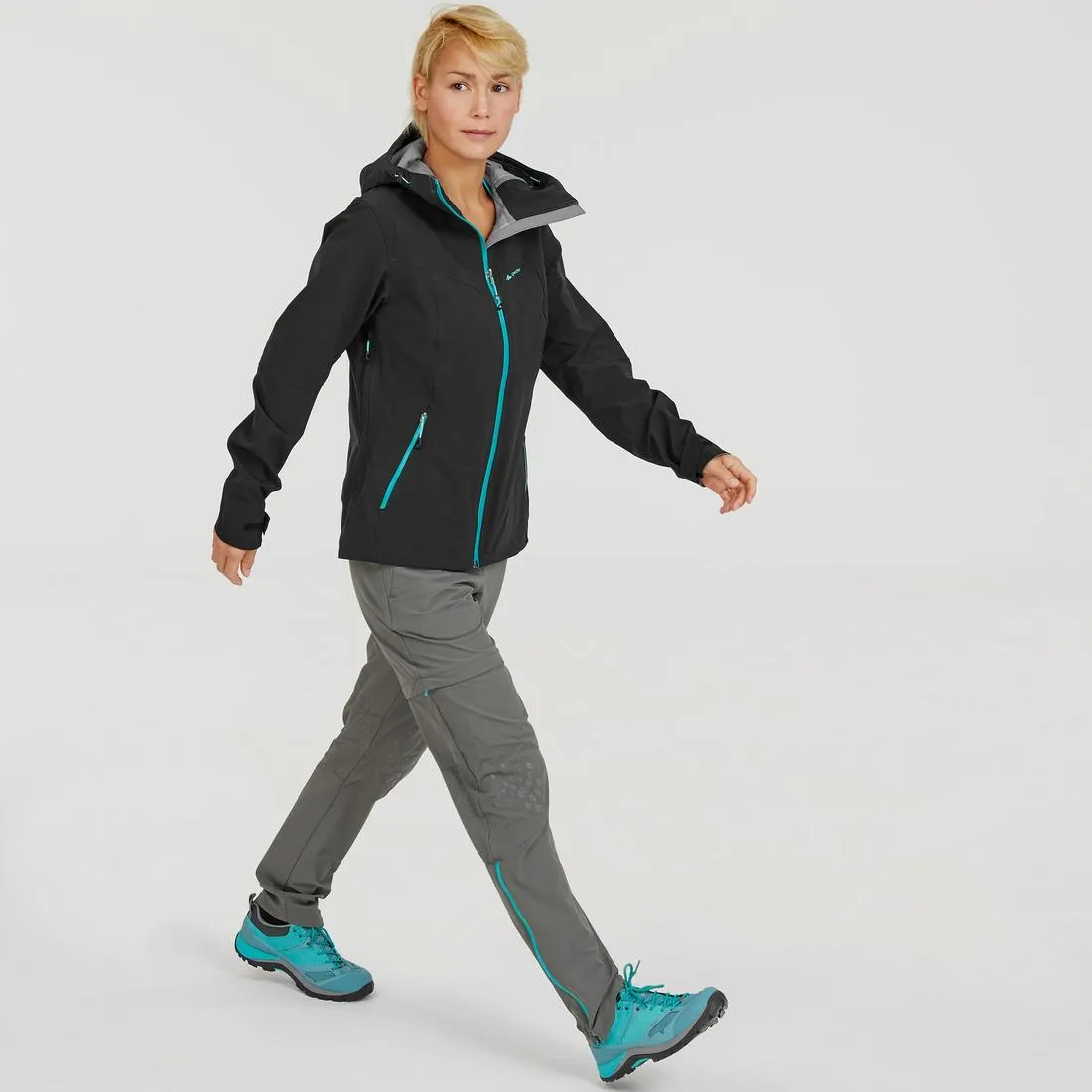 Women's waterproof MH500 mountain hiking jacket - Black